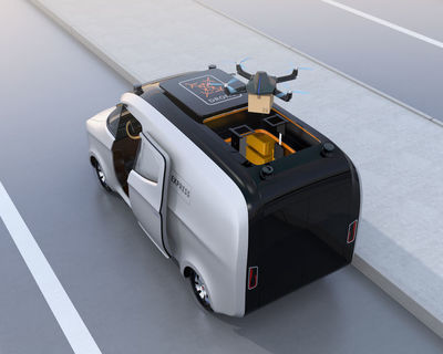 Autonomous car with autonomous drone